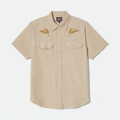 Brixton tričko Ford S/S Western Shirt Khaki