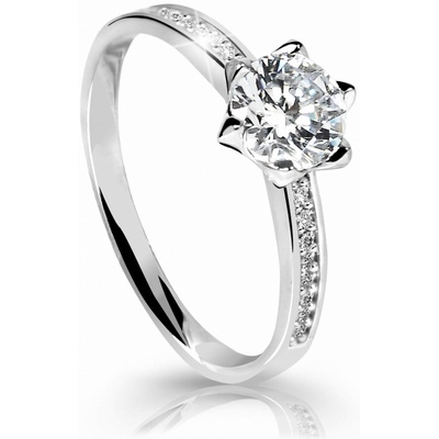 Cutie Jewellery Úchvatný trblietavý prsteň z bieleho zlata Z6149 10 X 2