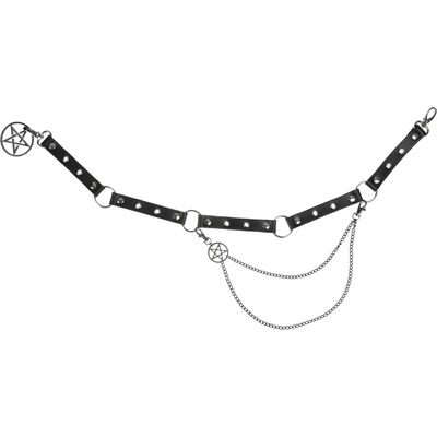 Leather & steel fashion Колан Pentagram - LSF7 2