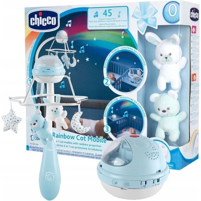 Chicco Duhový kolotoč 3v1 modrý – Zbozi.Blesk.cz
