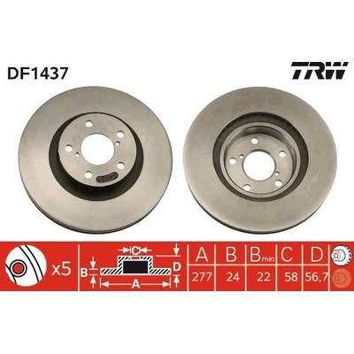 Brzdový kotúč TRW DF1437