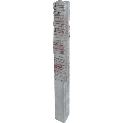 DITON Plotový systém QUICK WALL STONE Velikost: 15 × 15 × 250, Varianta: Quick wall stone - sloupek rohový 160 šedý mix, Povrch: natur, reliéfní