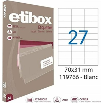 Etikety univerzálne 70x31mm Etibox A4 100 hárkov