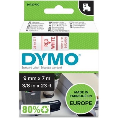 DYMO páska D1 9mm x 7m, červená na bielej S0720700
