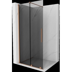 Mexen Velar плъзгаща се душ стена Walk-in 110 x 200 cm, графит 8 mm, четкана мед - 871-110-000-43-65 (871-110-000-43-65)