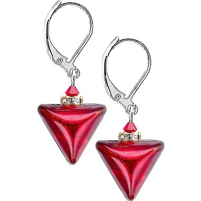 Lampglas Svůdné náušnice Red Triangle s 24karátovým zlatem v perlách Lampglas ETA4/S