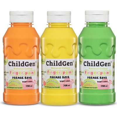ChildGen umývatelne prstové farby 3 x 350 ml pastelové