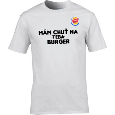Boki tričko Mám chuť na burger biele
