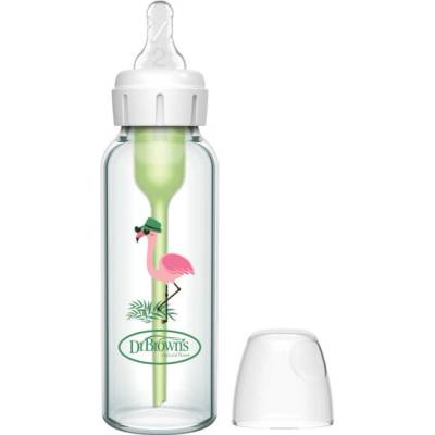 Dr. Brown's Options+ sklenená štandardná fľaša úzke hrdlo level 1 Flaming 120 ml