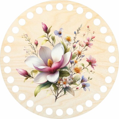 Woody Crafts Dno, víko, kruh 15 cm, Magnolie