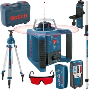 Bosch Комплект BOSCH ротационен лазер GRL 300 HV Professional + BT 170 статив + GR 240 лата + аксесоари (061599405U)