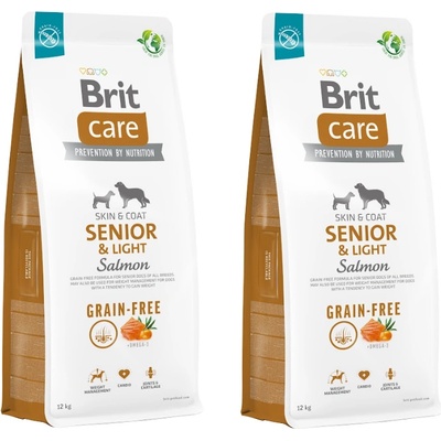 Brit CARE Беззърнена храна за кучета Senior & Light Salmon 2x12кг