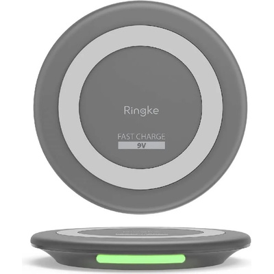 Ringke MFi-Certified Wireless Charger - сертифицирана поставка (пад) за безжично захранване с Fast Charge за QI съвместими устройства (сив)