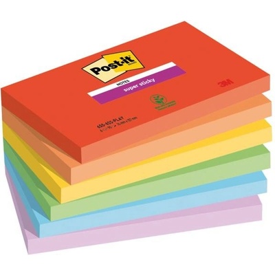 POST-IT Bloček Post-it Super Sticky PLAYFUL, veľkosť 76x127 mm, 6 bločkov po 9