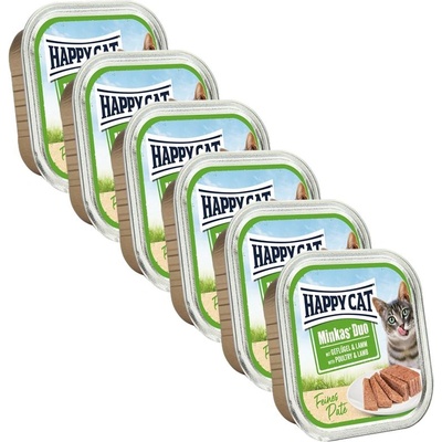 Happy Cat Minkas DUO Пате птиче месо и агне 6 x 100 г