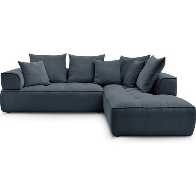 Bobochic Тъмносин шенилов ъглов диван (десен ъгъл/L форма) Whesley - Bobochic Paris (105578)