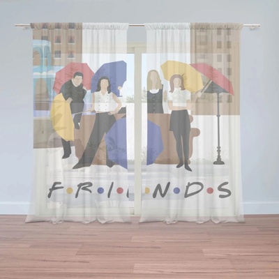 Sablio Záclony Seriál Priatelia FRIENDS Gauč pri fontáne: 2ks 150x250cm