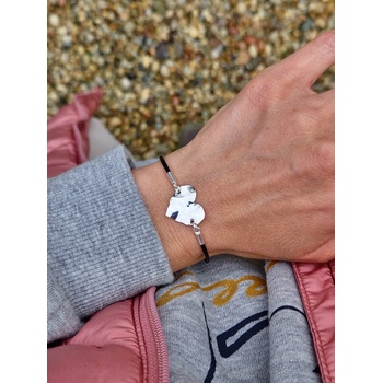 Image 1 of Сребърна гривна с сърце " Wave" (ДСГ 10)