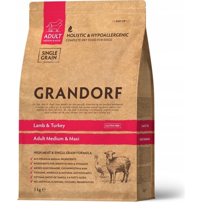 Grandorf Krmivo pro psy velké a střední plemena jehněčí krůta 3 kg