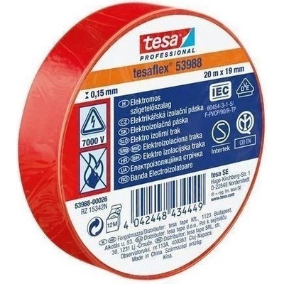 Tesa 53988 Izolačná páska PVC 19/20 červená
