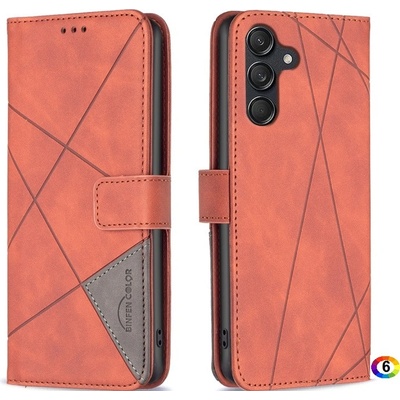 Samsung Galaxy M55 5G Rhombus Texture Magnetic Wallet Кожен Калъф и Протектор