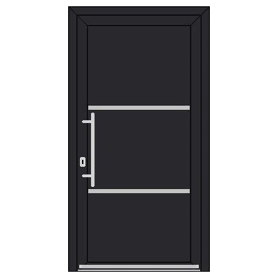 OknaDvereNaMiru.cz Vchodové dveře INOX 1415 antracit 90 x 210 cm
