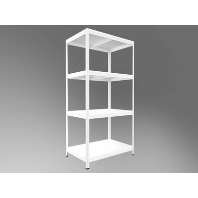Biedrax Regál do technickej miestnosti 45 x 75 x 180 cm, biely, 4 police biele lamino 12mm, 200 kg na policu