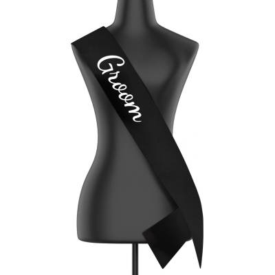 Šerpa Groom Černá šířka šerpy 10 8 cm Canvas Šerpa 2519
