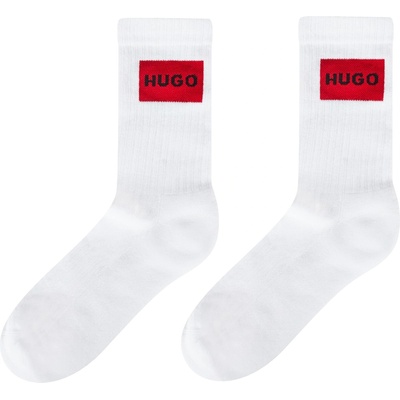HUGO Чорапи HUGO 2 Pack Label Crew Socks - White 100