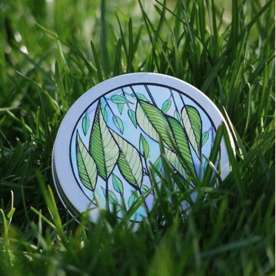 Ponio Přenoska nižší hliníková plechovka zelené lístky