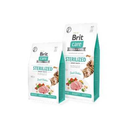 Brit Care Cat Grain-Free STERILIZED URINARY HEALTH - Пълноценна суха храна с пилешко за кастрирани котки