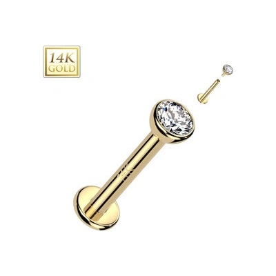 Šperky4U Zlatý piercing do brady labreta ZL01244-1208-YG
