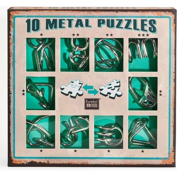 EUREKA Sada 10 kovových hlavolamů zelená