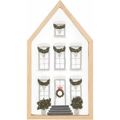 Rico Design Sada na vyšívanie dekorácie vianočný dom 12,5x22,5cm 1 sada