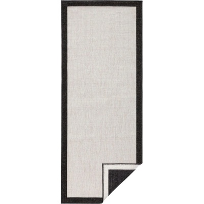 Hanse Home Черно-кремав килим за открито , 80 x 250 cm Panama - NORTHRUGS (103105-80x250)