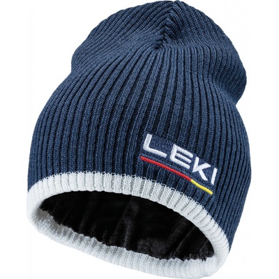 Leki Wool beanie one dark denim white poppy red 2022