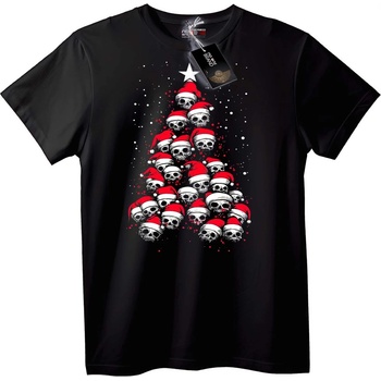 NOONEBRAND Тениска Коледно Дърво с Череп - 2XL, White