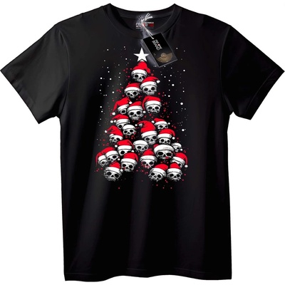 NOONEBRAND Тениска Коледно Дърво с Череп - 2XL, White