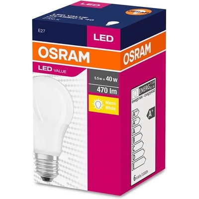 OSRAM Kрушка Osram LED, E27, 6W, 230V, 470 lm, 2700K