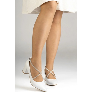 Dámske nízke kožené lodičky MAAE biele