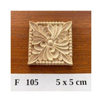 Ann Zeng Dřevěný ornament F105 5x5cm barva přírodní 1 ks