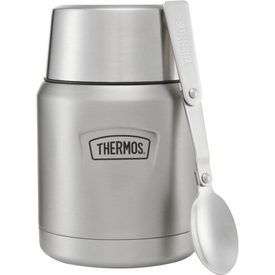 Thermos Termoska na jídlo se skládácí lžící a šálkem nerez 470 ml nerez mat