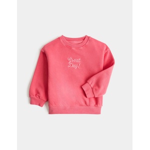Marks & Spencer Суитшърт с висок процент памук и графика (2-8 години) Marks & Spencer червена Marks & Spencer | Cherven | Момичешки | 2-3 години
