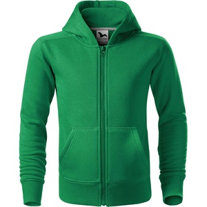 MALFINI Malfini trendy zipper 412 / Детско яке тип кенгуру с цип по цялата дължина и качулка - средно зелено 122 (4121609)