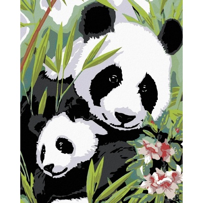 zuty Malování podle čísel Panda s mládětem 40 x 50 cm bez rámu a bez vypnutí plátna