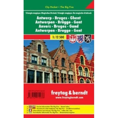 Antwerp,Bruges,Gent Antverpy,Brugy,Gent 1:12,5T kapesní plán města