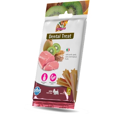 N&D TROPICAL SELECTION DOG Dental Treat Pork Adult MINI - дентални лакомства за кучета от дребни породи със свинско, спелта, овес и тропически плодове 60gr