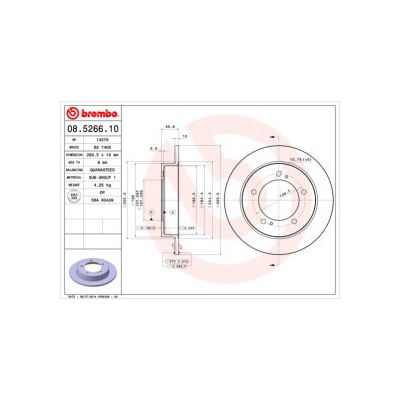 BREMBO brzdový kotouč 08.5266.10