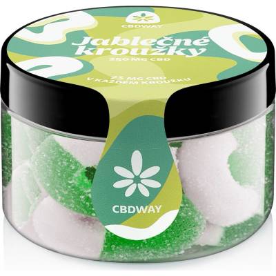 CBD WAY Kyselé želé kroužky s příchutí jablka 250 mg 100 g