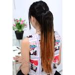 Sleek Изкуствени опашки ombre - Черно/Кафяво